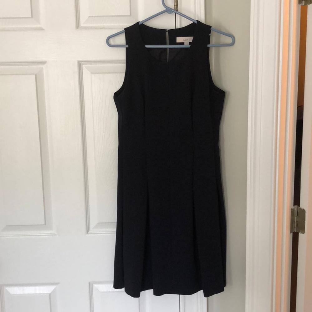 Navy pleated dress